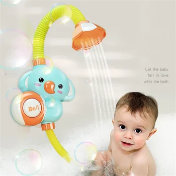 Kids Baby Bath Spray Water Faucet Outside Bathtub Electric Elephant Shower Toys Sprinkler Strong Suction Cup juguetes baño bebe 4