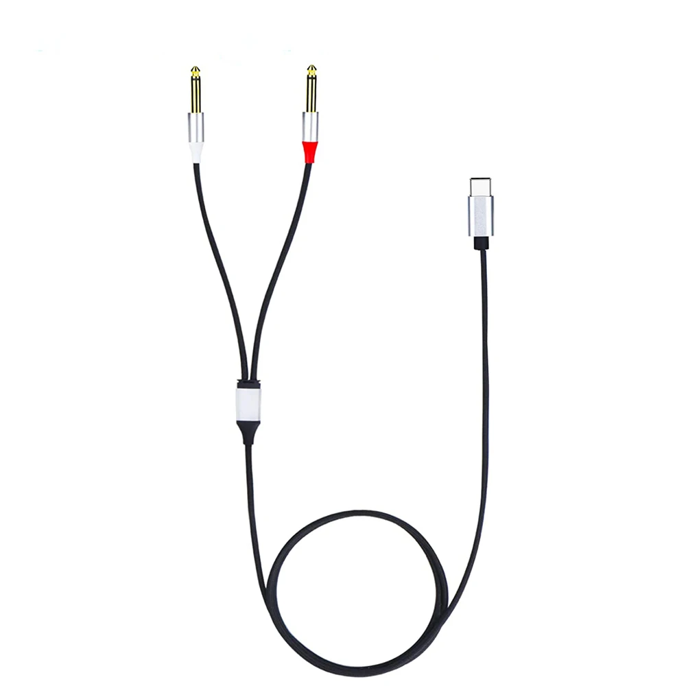 USB C Ÿ to 6.35mm ̺ Y й,  6.35mm, 1/4 ġ TS  ڵ, º Ʈ ȭ 