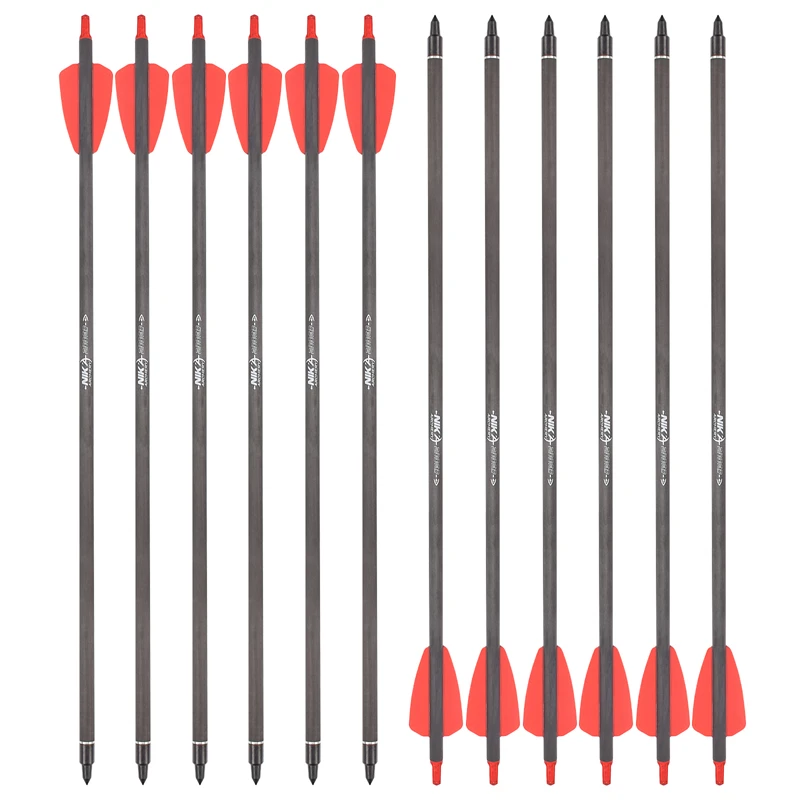 

12Pcs Archery Crossbow Bolts 15" Carbon Arrows Fits for Crossbow 50-80 lbs Outdoor Hunting Shooting