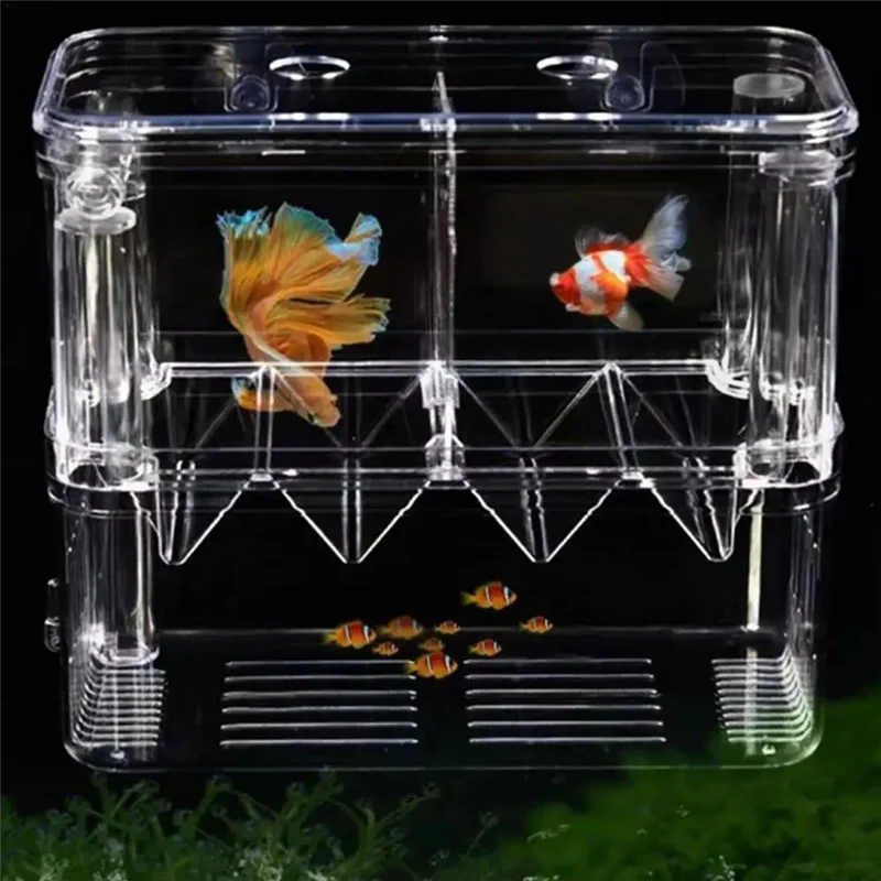 A45G-Fish Breeding Box Double-Layer Acrylic Breeding Tank Isolation Box Transparent Detachable Hatching For Guppy Shrimp