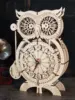 3D Wooden Puzzle Owl Clock Model Kits To Build Wooden Construction Handmade Craft Unique Christmas Gift 4