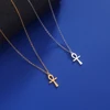 Lucktune collier pharaon égyptien ankh pendentif ankh croce egiziana collier acier inoxydable Ankh croix amulette égyptienne collier en acier inoxydable clé de la vie symbole Crucifix pendentif collier femmes