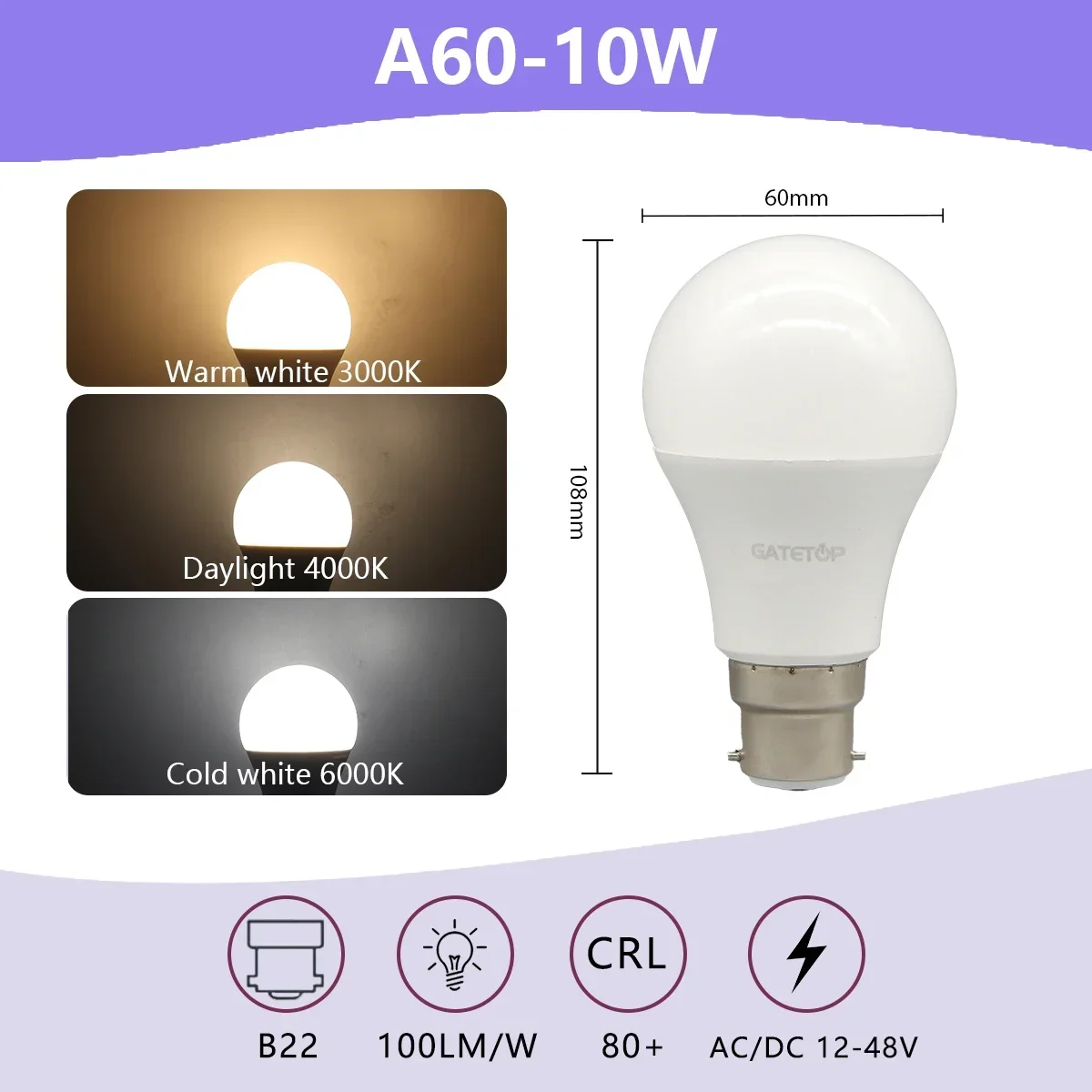 10W B22