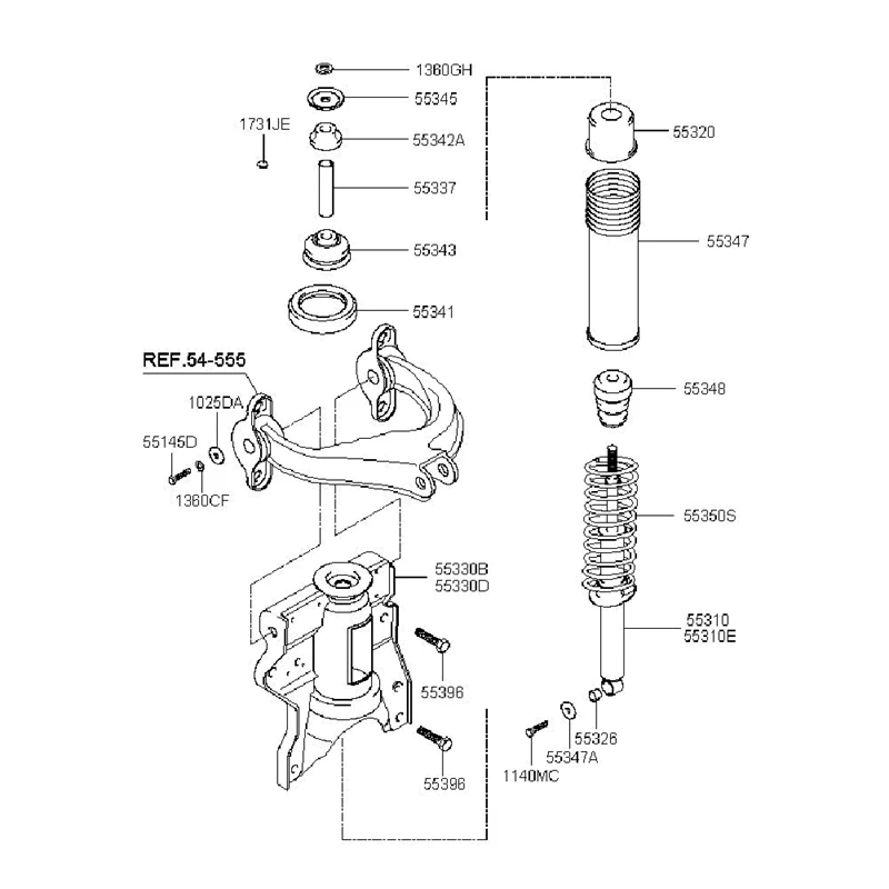 A73P-5536038601,55360-38601 Rear Right Strut Mount Assembly Rear Shock Absorber Bracket For Kia Sonata
