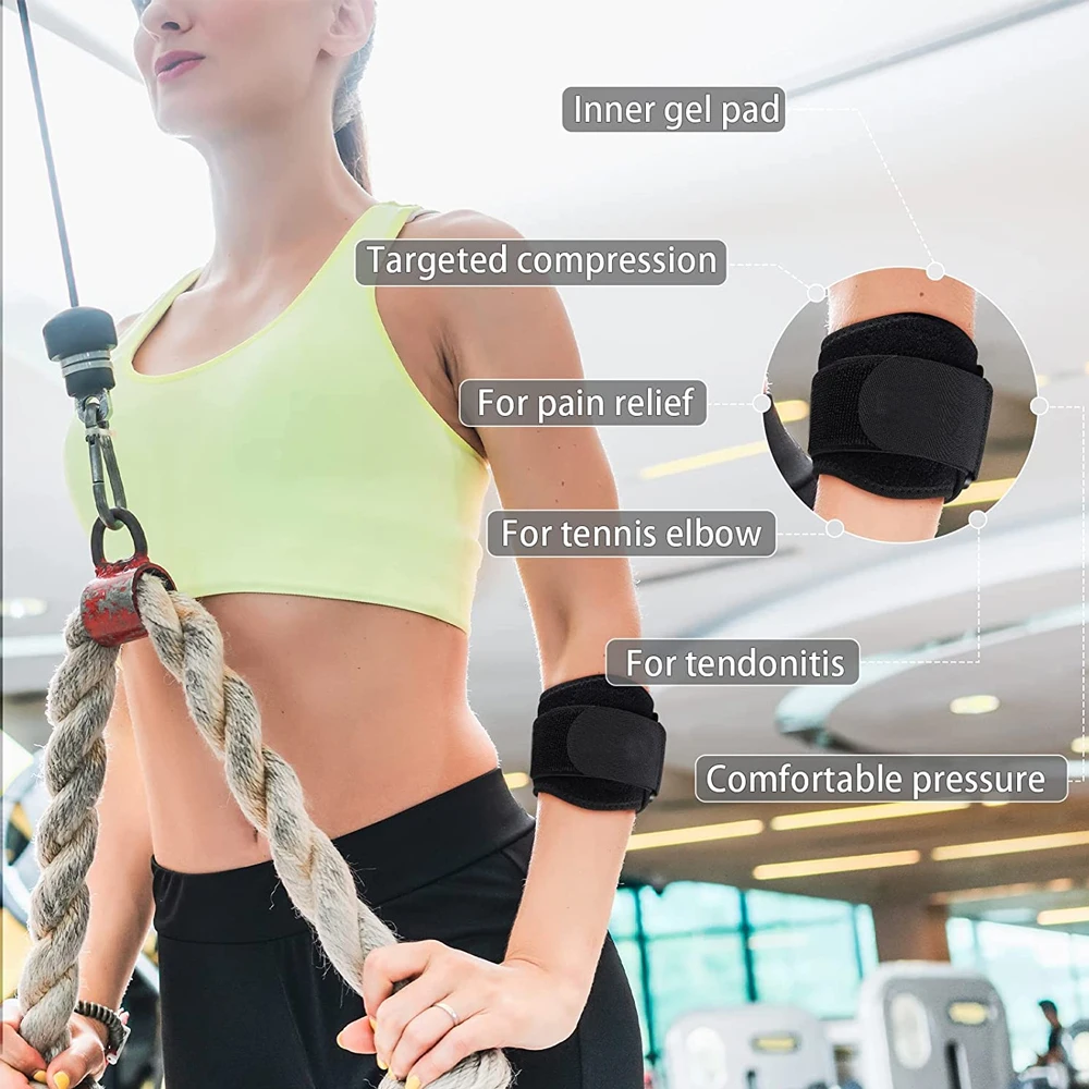 Elbow Strap Adjustable Compression Women Men Pain Relief Tendonitis Arm Band Tennis Sports Brace Golf 1Pcs
