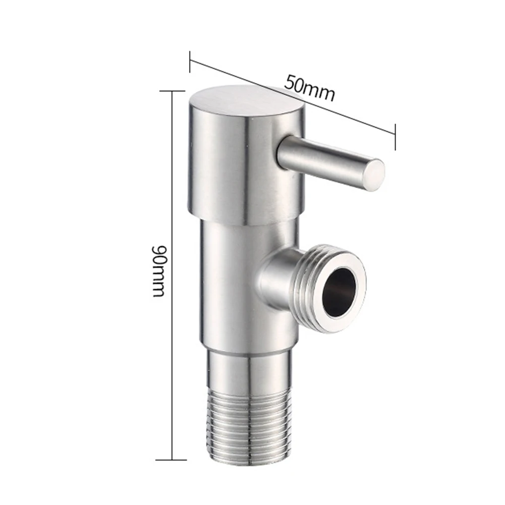 304 Stainless Steel Faucet Triangle Valve Replacement 1/2 Inch Thread Inlet Water Stop Valve Filling Triangle Valves for Kitchen