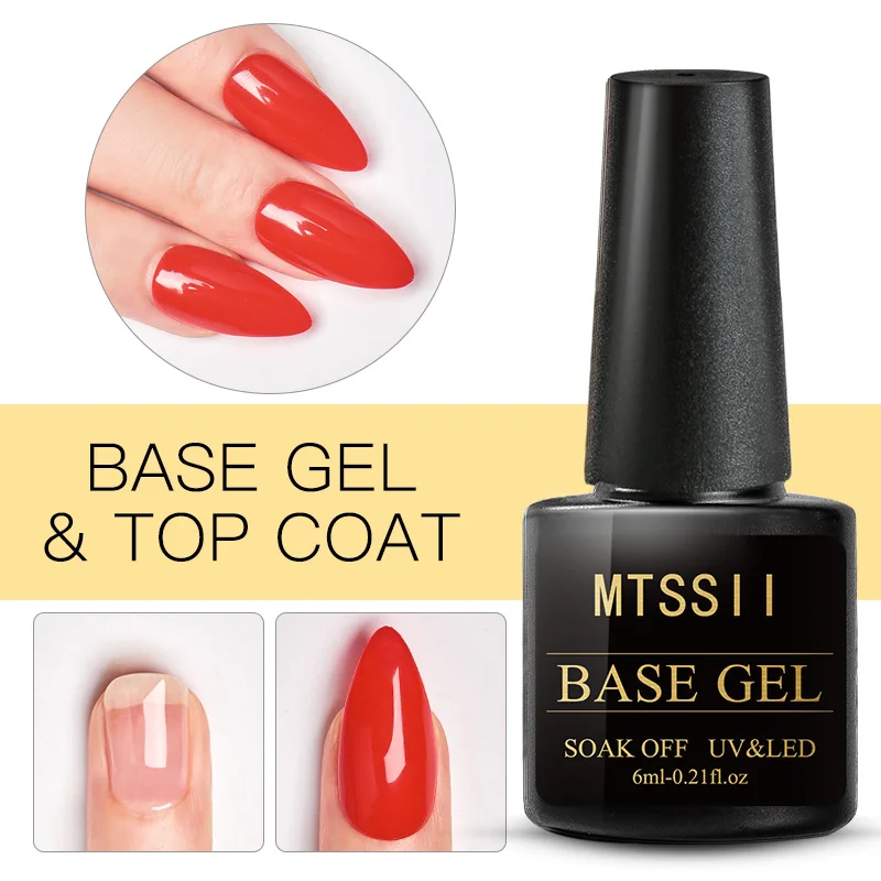 MTSSII 6ml Nail Polish Base Coat UV Gel Nail Polish Semi Permanent Manicure Soak Off Nail Art Varnish