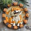Cute Shiba Inu - themed wooden wall clock, perfect for home decor. Runs on AA batteries 1
