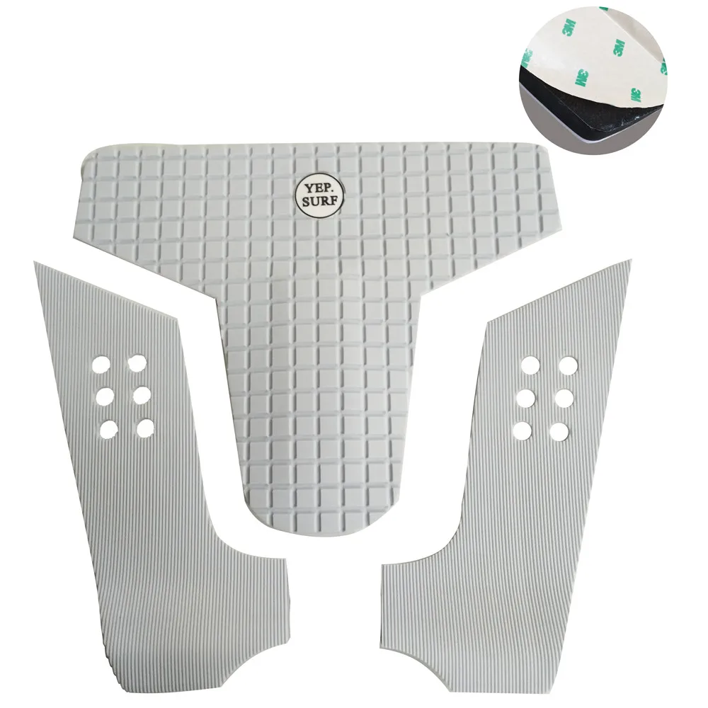 EVA Surf Deck Pads, Surfboard Traction Pad, 3M Glue, Surfing Board Mats, Non-Slip, Front Grip Pads, 3Pcs Set