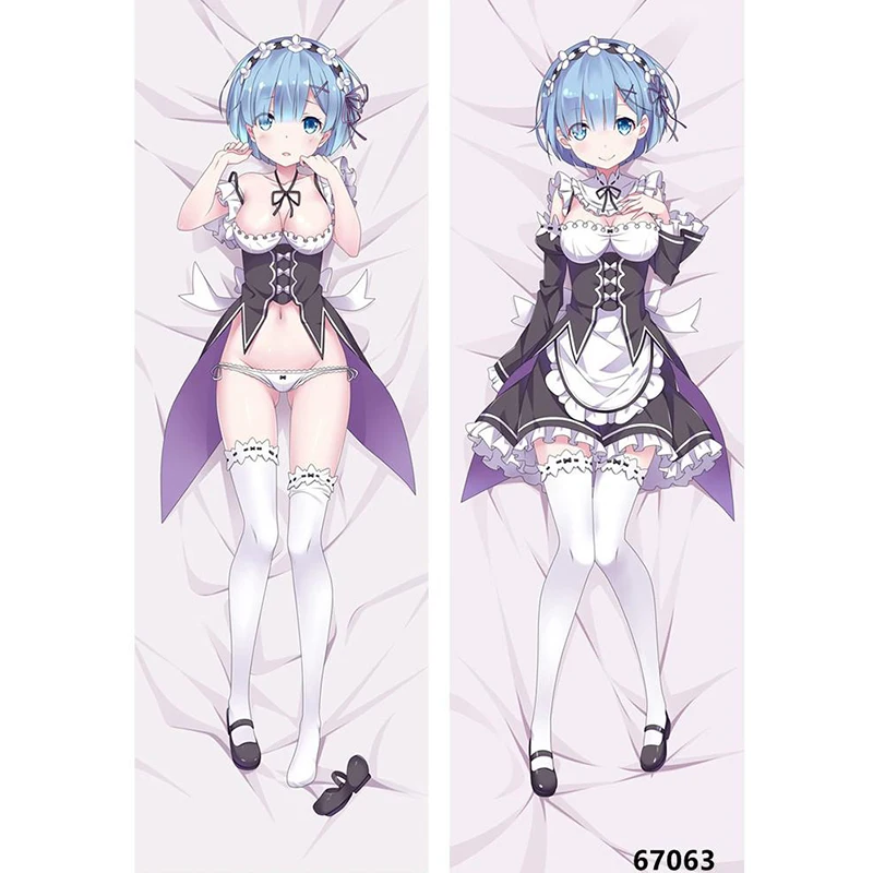 

180cm Anime RE ZERO Starting Life In Another World Pillow Covers Rem Emilia 3D Double-Sided Bedding Hugging Body Pillowcase For