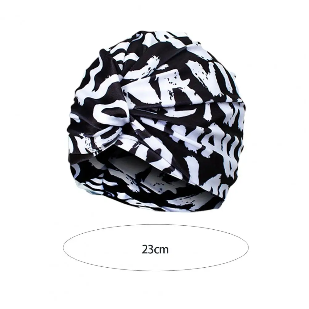 

Swim Hat Simple Polyester Swimming Hat Long Short Hair Pleated Knotted Swimming Hat for Seaside