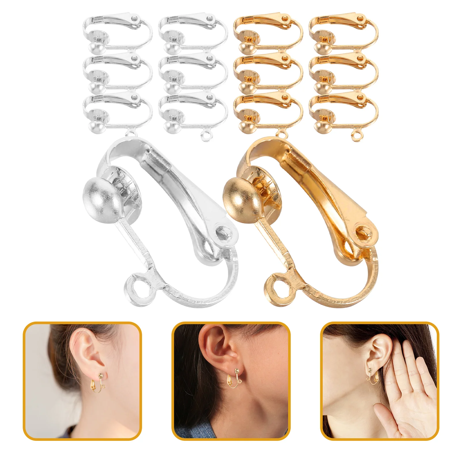 

36 Pcs No Earring Clip on Material Earrings Copper Drops DIY An Fittings