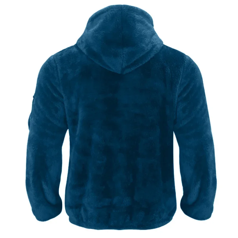 Herren-Doppelseitige Arctic Fleece Loose-Fit Kapuzenjacke mit Reißverschluss – Detail 32