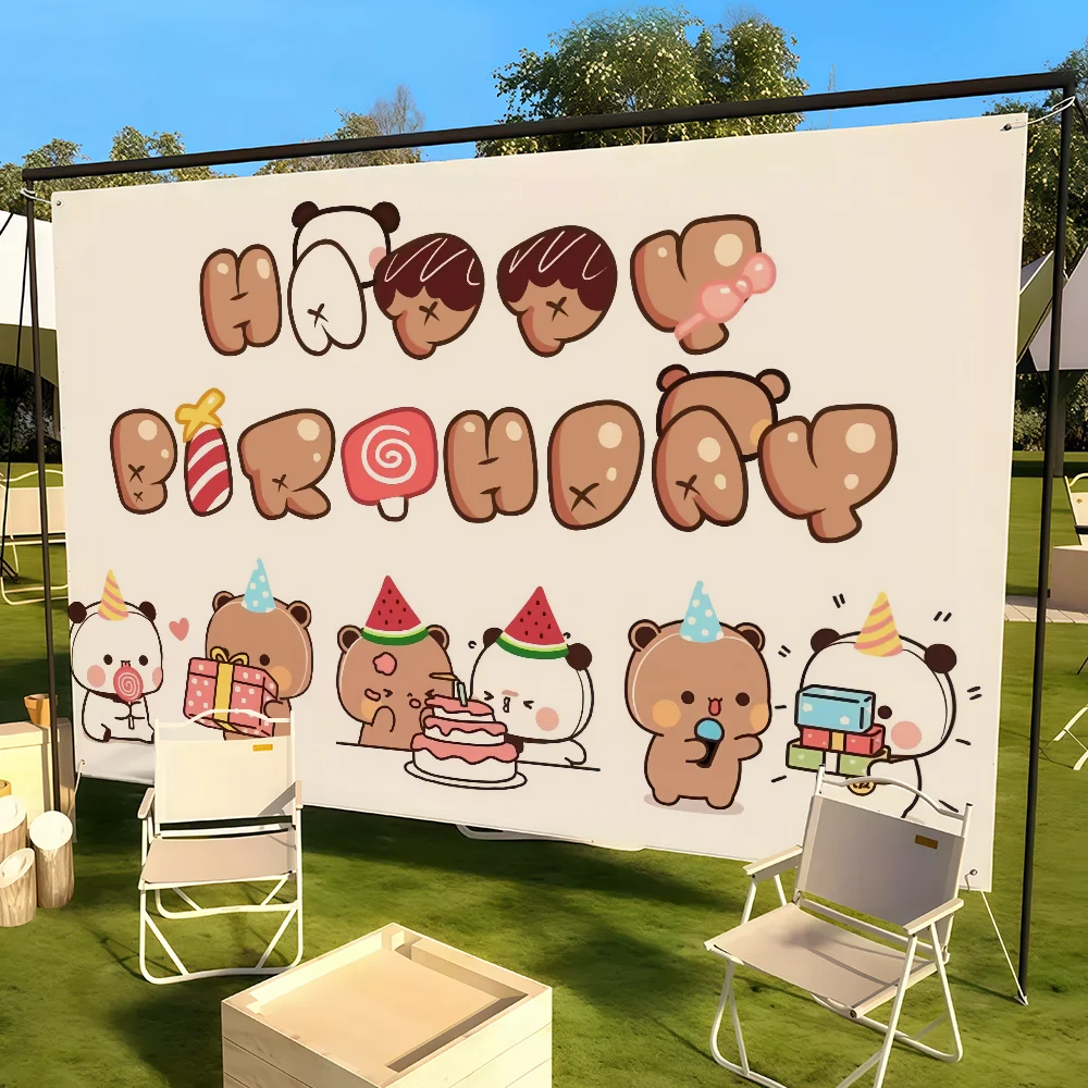 Dudu Bubu Happy Birthday Celebration Banner for Indoor & Outdoor Decor