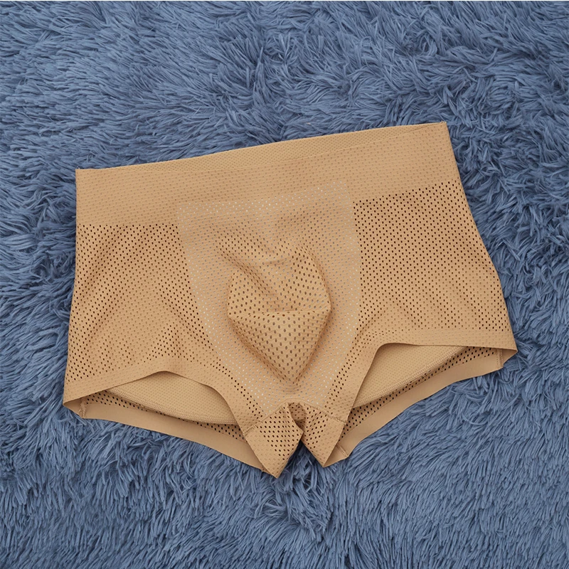 Men's Butt Lifter Padded Boxer Briefs Breathable Mesh One-piece Panties Fake Buttocks Sponge Underpants