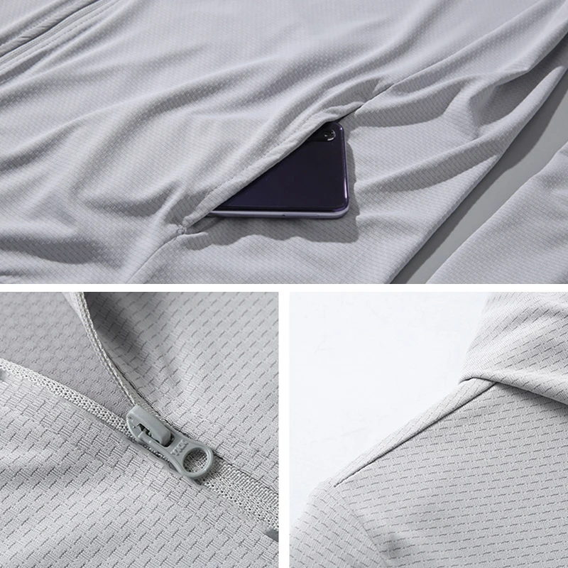 2024 Summer Men's Sun Protection Long Sleeve Hooded Fishing Shirts Outdoor Sun Skin Protection T-Shirt Hoodies Tops Tees Tunic