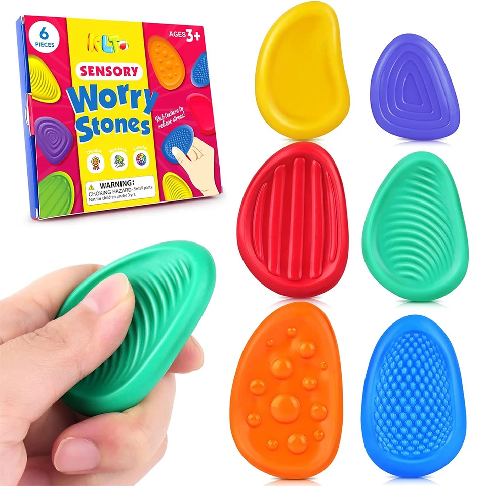 6 Pack Sensory Fidget Bracelet,Textured Silicone Slap