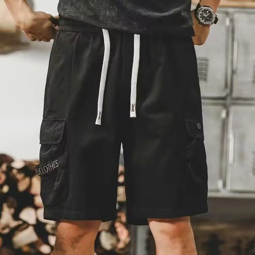 American Retro Overalls Shorts Men's Summer Hip-hop 2023 New High Street Loose Big Pocket Sports Pants Casual Five-point Pants