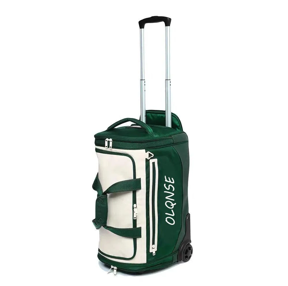 

2024 New Golf Boston Bag With Wheels Lightweight Canvas Pulley Men Women Brand Golf Clothing Bag