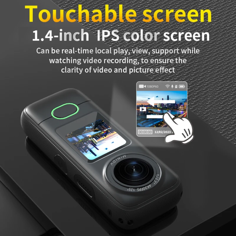 4K Action Camera WiFi Sports Camera 150°Wide Angle Lens 1.4" Touch Control Screen Anti-Shake IPX6 Waterproof for Outdoor Sports 6