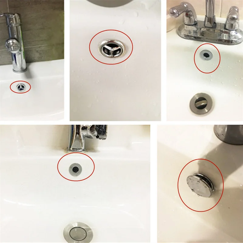 Sink overflow cover 2Pcs Ceramic Basin Spilled Water Ring Overflow Spare Cover Chrome Trim Bathroom Supplies Sink Round