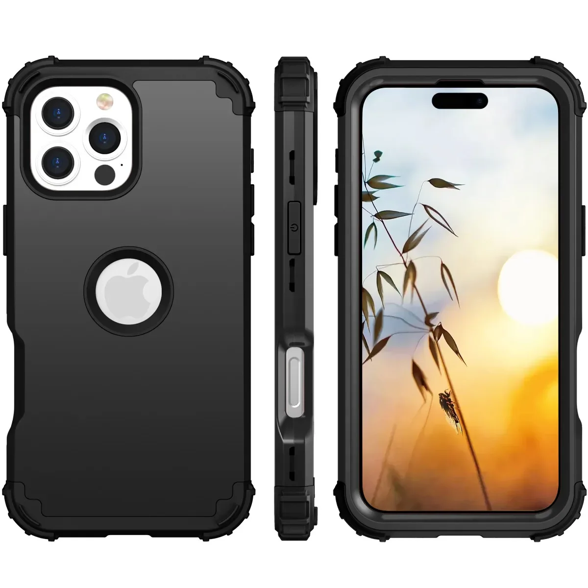 Ultimate 3-in-1 Heavy Duty Shockproof Phone Case - Soft Silicone & Hard Plastic Back Cover