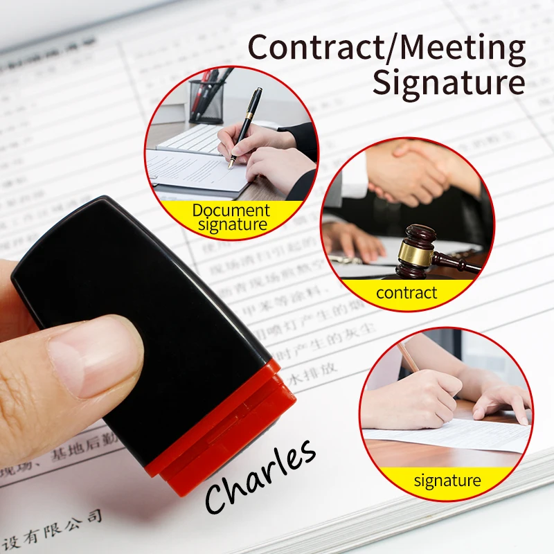 DIY Business Signature Custom Stamp for Women Men Print with Name Seal Stamp Personalized Stamps Clothes Printing Seals Name