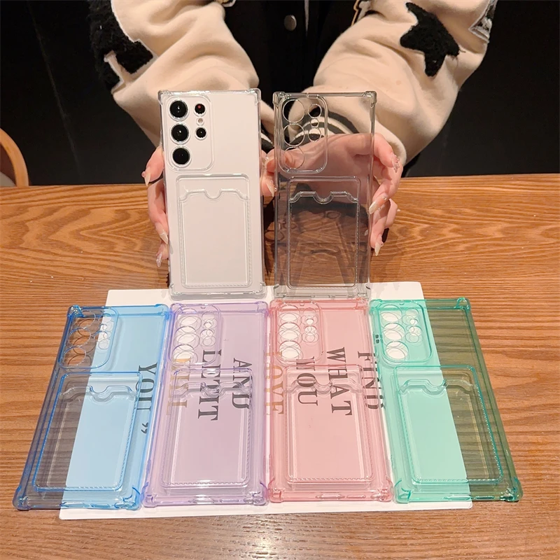 Kartenhalter-Brieftasche Transparente TPU-Hülle für Samsung Galaxy S26 Ultra Hülle Samsung S22 S21 S23 FE S24 S25 S26 Plus S21 Ultra Cover – Detail 1