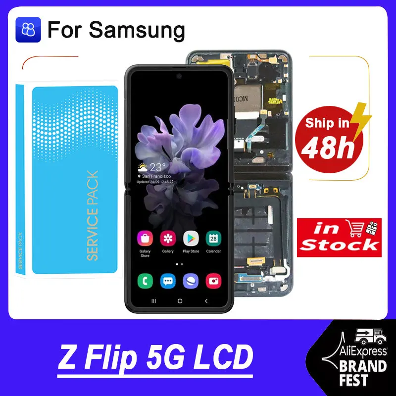 100 Tested Original Panels For Samsung Galaxy Z Flip 5G LCD Display