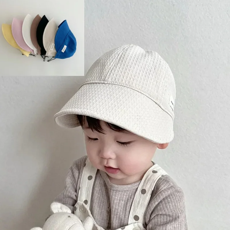 Children Peaked Cap Small Letter Label  Korean Version Summer Boys Girls Baby Travel Outdoor Sunscreen Baseball Cap