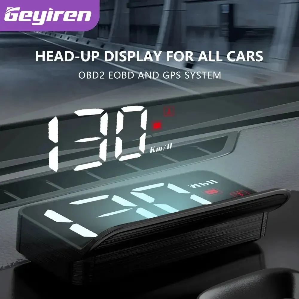 GEYIREN M3 Auto OBD2 GPS Head-Up Display Auto Electronics HUD Projector Display Digital Car Speedometer Accessories For All Car obd2 hud projector head up display obd2 hud display