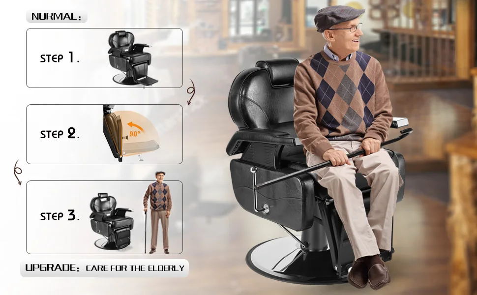 Description Picture 3 of itemBarber Chairs Purpose Hydraulic Recline Barber Chair Salon Beauty Styling Chair for Beauty Shop Makeup Chair Salon Furniture