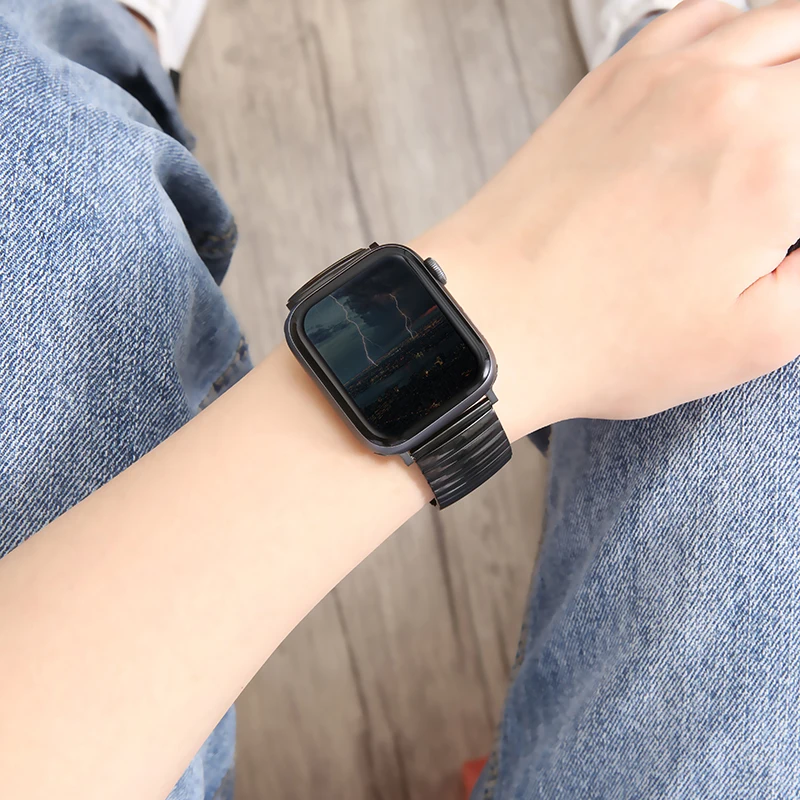 Metal Strap For Apple Watch Ultra 8 7 49mm 45mm 41mm Elastic Bracelet Wristband For iWatch 6 5 4 3 SE 44mm 42mm 40mm 38mm Band