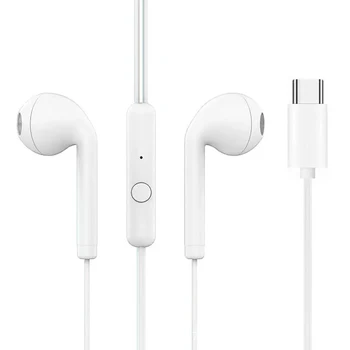 Auricolare cablato in-ear tipo C da 3,5 mm con microfono Cuffie auricolari stereo sportivi per iPhone Huawei Xiaomi