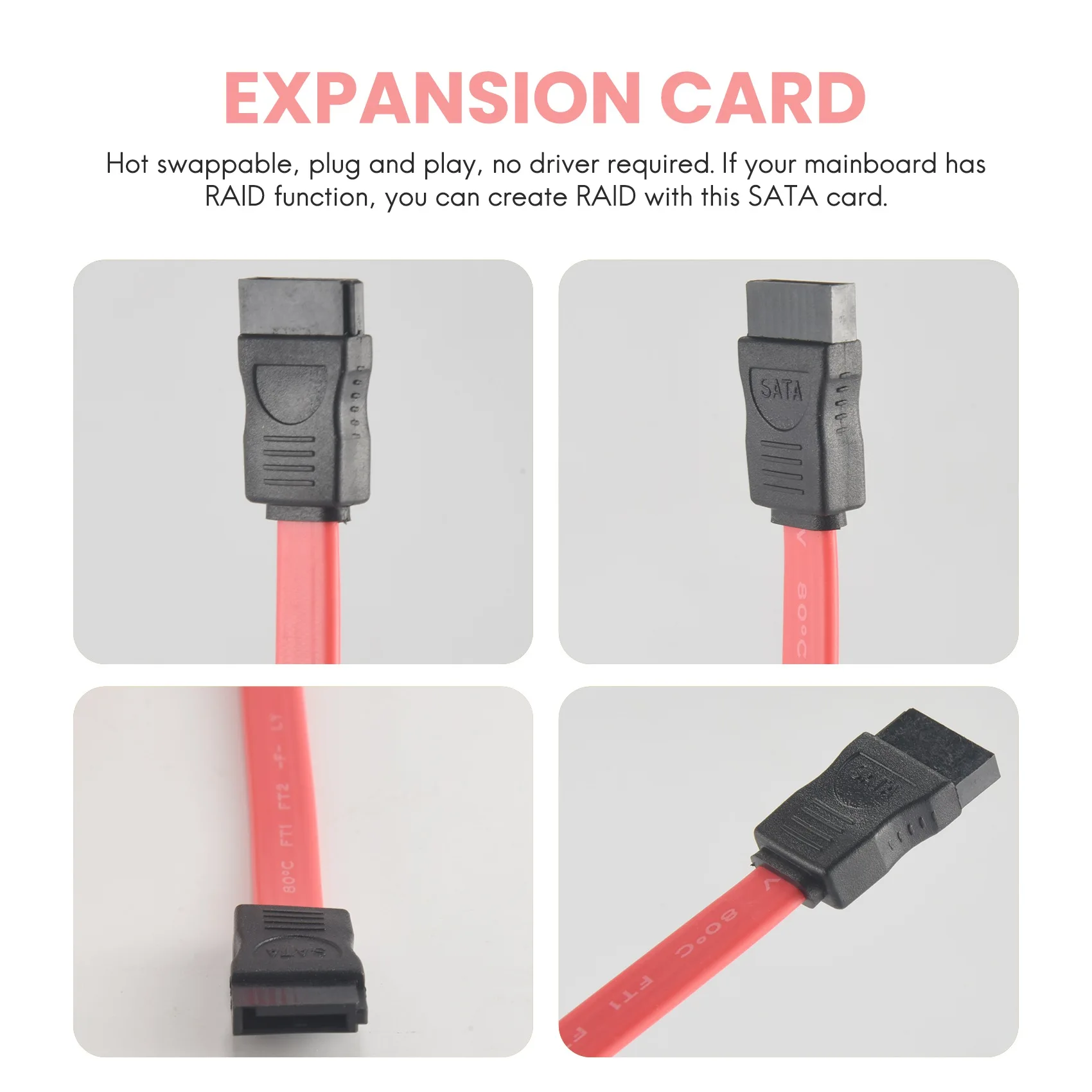 PCIE-5 Ʈ SATA III 6 Gbps SATA Ʈѷ Ȯ ī, ǻ   ī JMB585 5 ̺ 
