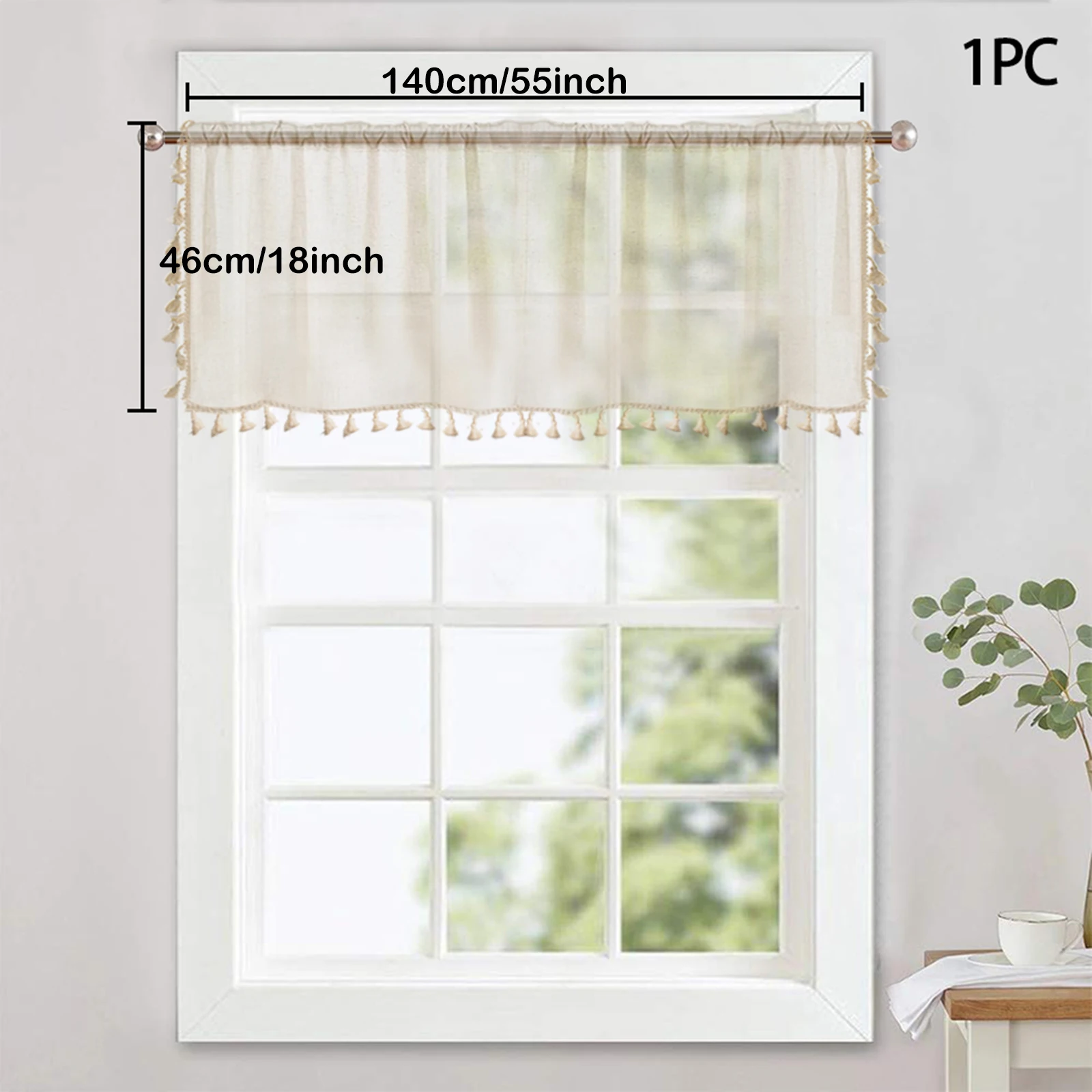 לוחות 1/2 boho מטבח וילונות רובד טהור וילונות חצובות פשתן מוט כיס עבור חלון קטן חדר אמבטיה בוהמיאן