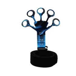 Finger Gripper & Hand Strengthener with 6 Resistance Levels for Rehabilitation & Muscle Training (Blue)