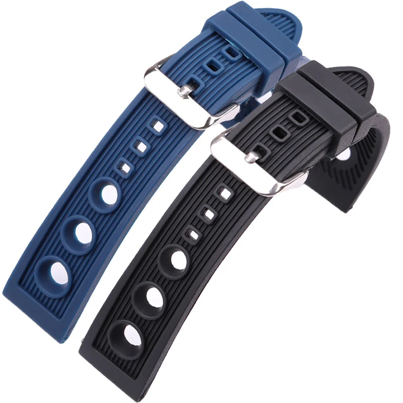 4 Pezzi Cinturini 22mm Gomma Per Orologi Smartwatch - Leggeri, Impermeabili, Morbidi, Con Fibbia Metallica