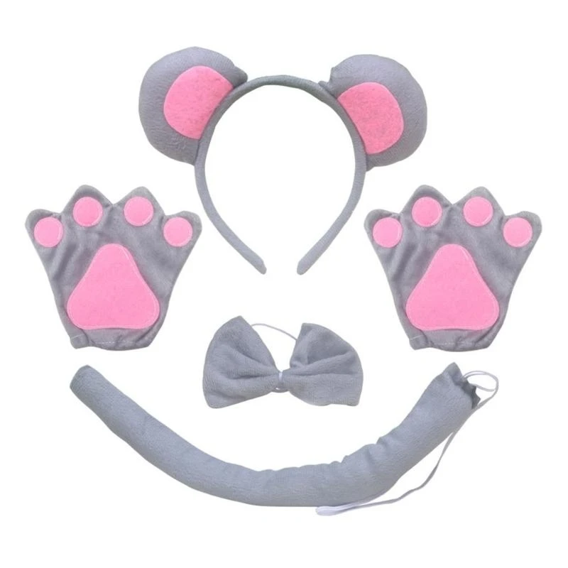 Kit Déguisement Souris Gris & Rose - Fêtes, Carnaval, Anniversaire