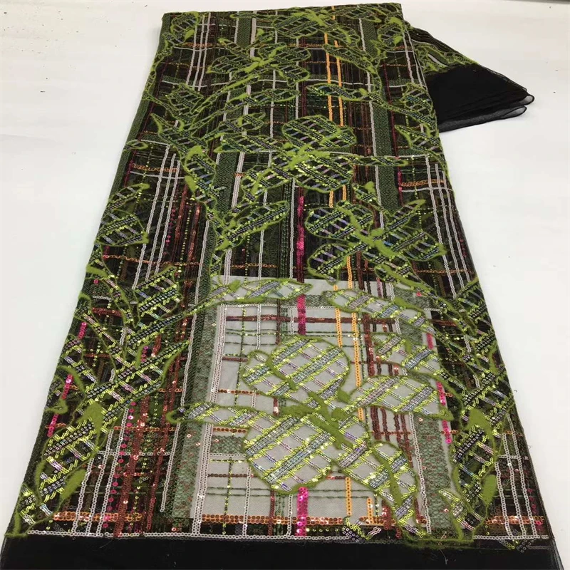 

New Design Nigerian Laces Fabric 2023 Embroidery African French Tulle Laces With Luxury Sequins For Wedding Party Dresses XX2959