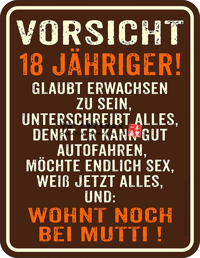 Rahmentos 18Th Birthday Attenzione Di 18Jahriger Believe Grow Up To Be Think He Wish You Driving Final Sex Wohnt Noch Bei Mutti
