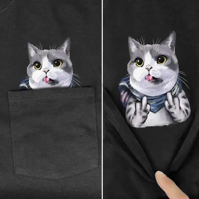 CLOOCL T Shirt de marque la mode pour hommes et femmes avec chat imprim Hip Hop