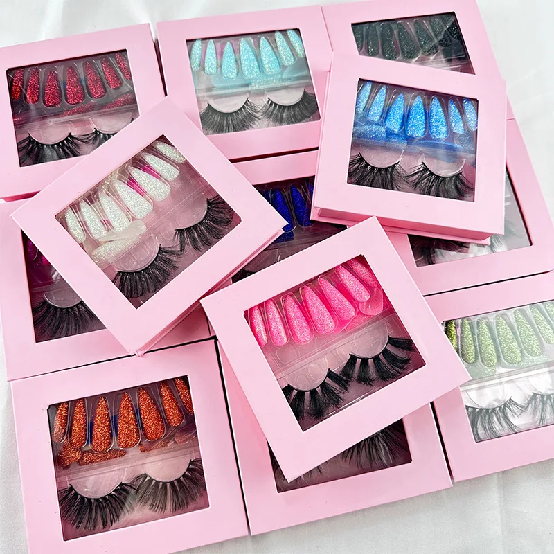 

New Arrival New Nail and Eyelash Combination Set Beauty Makeup Imitation Mink Hair False Eyelashes Thick Eyelashes