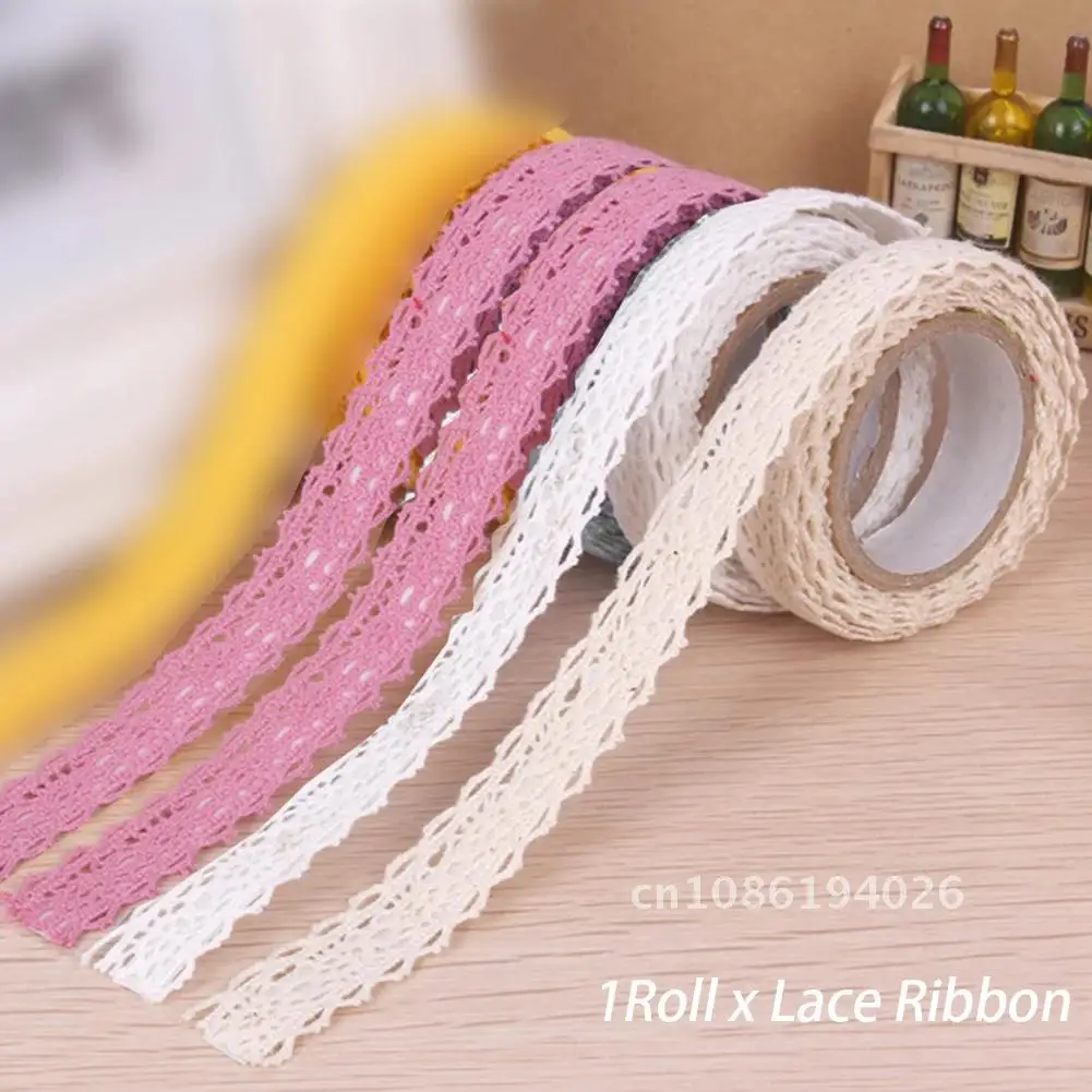 

Fabric Trim Self Adhesive Cloth Tape Double Sided DIY Craft Wrap Home Multipurpose Wedding Christmas Lace Ribbon Gifts