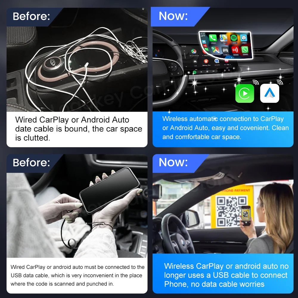 Carlinkit 5.0  ȵ̵ ڵ , ī÷ Ai ڽ  ÷  ÷, USB - 5.8GHz  GPS  