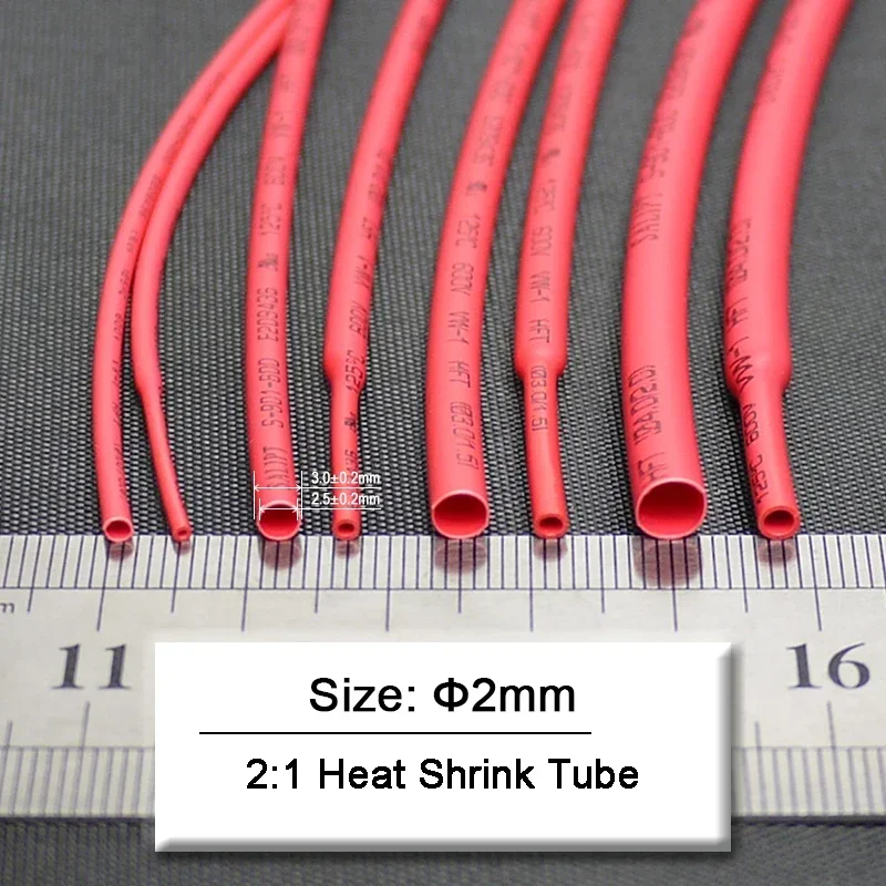 

10/20/50/100/200M Diameter 2mm Heat Shrink Tube 2:1 Polyolefin Thermal Cable Sleeve Insulated Waterproof Flame Retardant Sleeve
