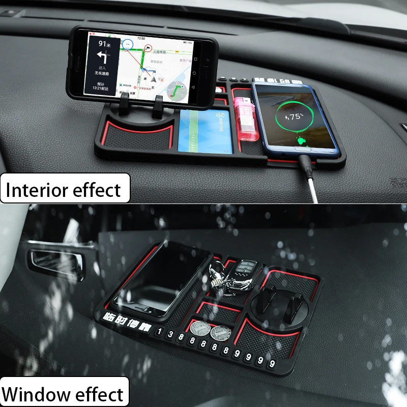 Car Interior Accessories Car Dashboard Anti-Slip Mat Auto Phone Cushion PVC For Mobile Phone Bracket Navigation Storage Cushion