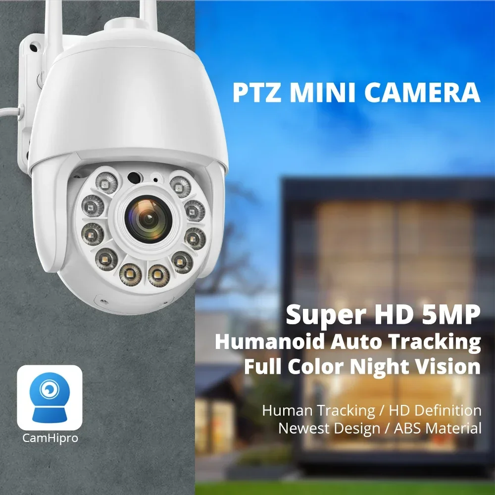 4K 8MP 5MP 2MP PTZ Dome IP Camera Smart Home Security Video WiFi AI Rilevazione IR Colore Esterno Audio bidirezionale Slot per scheda SD CamHipro - immagine 3