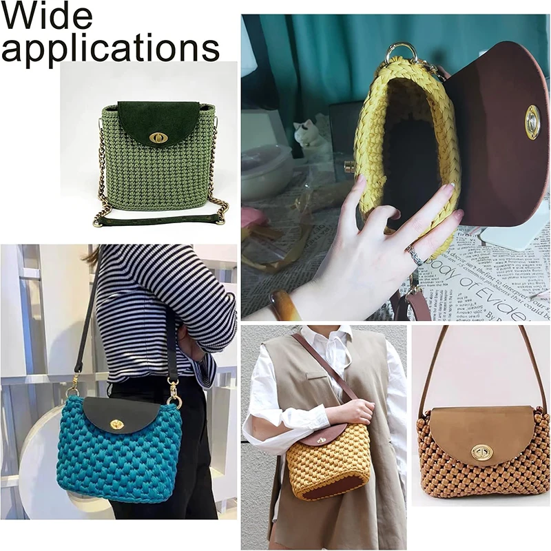 7pcs DIY Handmade Bag Set – Bottom, Flap Cover & Hardware for Crochet/Knitting Bags 2