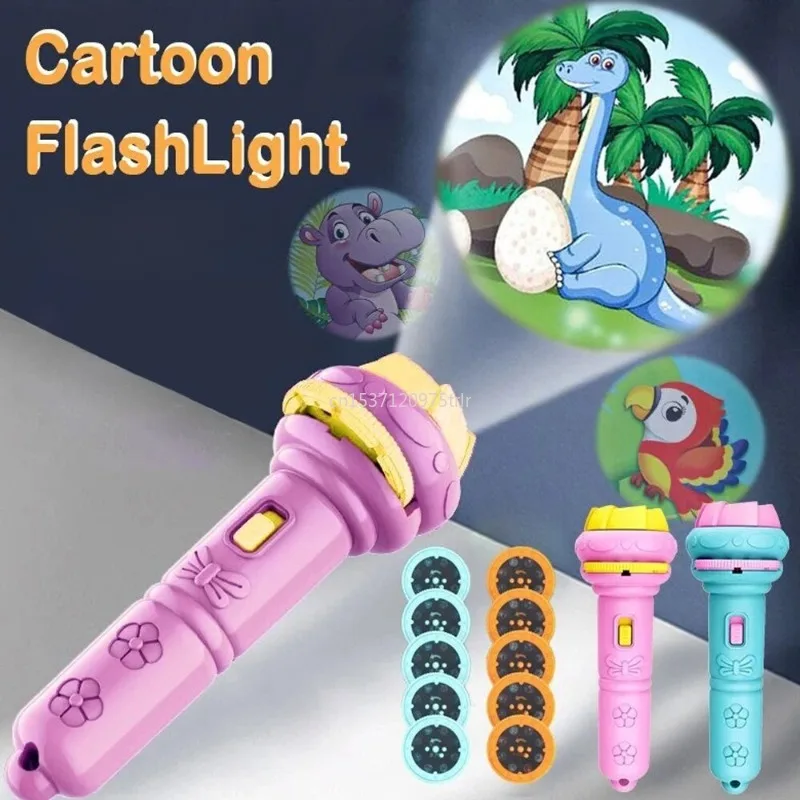 

Cards Cartoon Projection Flashlight 32 Patterns Creative Children Flashlight Toy Projector Baby Toys Bedtime Story Book Toy